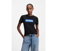 HUGO Camiseta slim fit en algodón con logo encuadrado azul - StyleClassic Tee_B, 50510772 Negro M