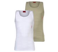 HUGO Camiseta térmica oliva / blanco M oliva / blanco