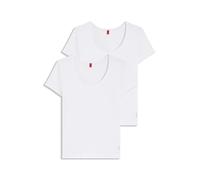 HUGO Paquete de dos camisetas interiores en algodón elástico - StyleTWIN T-SHIRT RN, 50469660 Blanco M