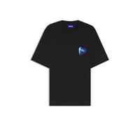 HUGO Camiseta unisex de punto de algodón con logo de corazón - StyleNalentinio, 50562727 Negro XXL