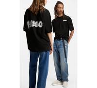 HUGO Camiseta unisex de punto de algodón con logos estampados - StyleNyrotee, 50549769 Negro XL