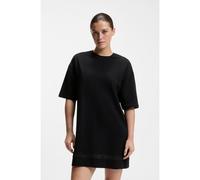 HUGO Camisón de algodón elástico con aplique de malla - StyleMESH LOGO NIGHTY, 50561598 Negro M