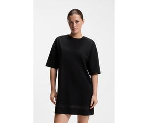 HUGO Camisón de algodón elástico con aplique de malla - StyleMESH LOGO NIGHTY, 50561598 Negro M