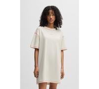 HUGO Camisón de algodón elástico con logo en contraste - StyleNITE_NIGHTY, 50544130 Natural XS