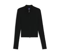 HUGO Cárdigan de canalé con cremallera y tirador con logo - StyleSestry_B, 50548140 Negro M