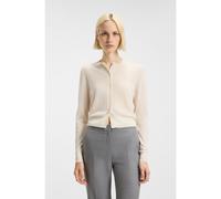 HUGO Cárdigan de cuello redondo en lana merina con logo apilado - StyleSfabri, 50550984 Blanco M