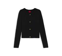 HUGO Cárdigan de punto con botones de nudo en tono dorado - StyleSira, 50548248 Negro M