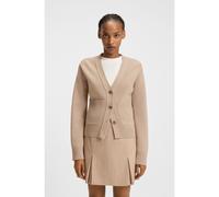 HUGO Cárdigan regular fit de mezcla de lana con logo bordado - StyleSelosina, 50545141 Beige S