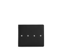 HUGO Cartera plegable de piel con logo en contraste - StyleREHX_4cc Coin, 50568430 Negro pcs.