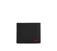 HUGO Cartera plegable de piel con logo rojo - StyleTibby_2.0_4cc coin, 50570440 Negro pcs.