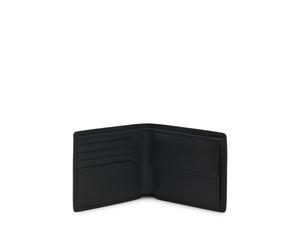 HUGO Cartera plegable de piel granulada con logo grabado - StyleSubway_4 cc coin, 50470760 Negro pcs.