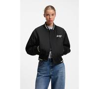HUGO Cazadora bomber de estilo universitario en satén con acolchado para mayor comodidad - StyleFelax-1_B, 50563077 Negro XL