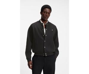 HUGO Cazadora bomber de punto interlock con ribete de logo apilado - StyleDabin, 50563037 Negro L