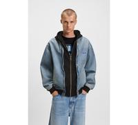 HUGO Cazadora bomber en denim con panel de punto con capucha - StyleEnjo, 50541735 Azul XXXL
