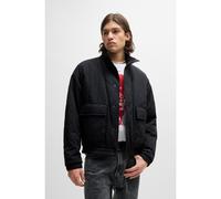 HUGO Cazadora bomber repelente al agua con una etiqueta con logo - StyleBarren2431, 50517795 Negro XS