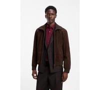 HUGO Cazadora de ante con canalé de algodón elástico - StyleLaines, 50567441 Marrón M