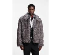 HUGO Cazadora de imitación de piel con cuello con carácter - StyleBawo2641, 50567295 Gris M