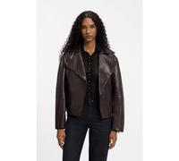 HUGO Cazadora de piel de napa oversize fit con cinturón - StyleLaurila, 50567634 Marrón L