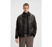 HUGO Cazadora regular fit en piel tratada - StyleLaviat, 50541865 Marrón oscuro XS