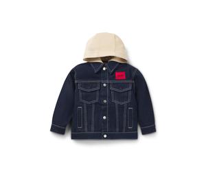 HUGO Cazadora vaquera para niños con capucha extraíble de forro polar - StyleG00158/Z0904A, G00158 Azul oscuro 114