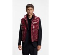 HUGO Chaleco acolchado de acabado brillante con bolsillos ribeteados con cinta - StyleBaltinos2641, 50574162 Rojo oscuro XXL
