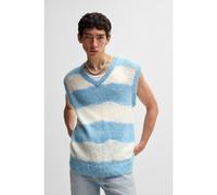 HUGO Chaleco oversize fit de punto con rayas anchas - StyleSeptune, 50533237 Blanco / Azul S