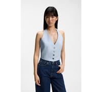 HUGO Chaleco slim fit con cuello halter - StyleAnuna, 50558155 Celeste 38