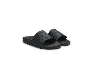 HUGO Chanclas con empeines con logo apilado repetido - StyleTimein_Slid_mng, 50563684 Negro 40