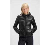 HUGO Chaqueta acolchada con capucha repelente al agua y logo estampado - StyleFamara-1, 50473676 Negro L