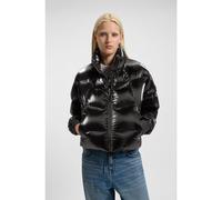 HUGO Chaqueta acolchada de alto brillo con insignia de logo en silicona - StyleFiorella-1_B, 50546368 Negro L