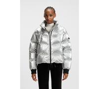 HUGO Chaqueta acolchada de alto brillo con insignia de logo en silicona - StyleFiorella-1_B, 50546368 Plata L