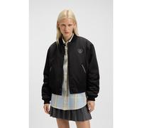 HUGO Chaqueta acolchada de estilo universitario con logos Happy HUGO - StyleFelinah-1_B, 50541214 Negro XS