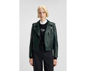 HUGO Chaqueta biker straight fit de piel con detalles de cremallera - StyleLujana, 50551255 Verde oscuro S