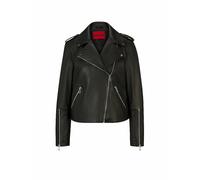 HUGO Chaqueta biker regular fit en piel con cremallera asimétrica - StyleLujana, 50512604 Negro L