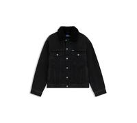 HUGO Chaqueta de denim negro con cuello de peluche - StyleDex/1, 50547149 Gris oscuro S