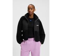 HUGO Chaqueta de peluche con parte delantera de tejido en contraste - StyleFatanah-1_B, 50545637 Negro L