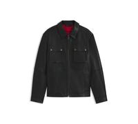 HUGO Chaqueta de piel regular fit con bolsillos con solapa - StyleLemni, 50546478 Negro XL