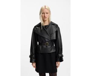 HUGO Chaqueta de piel relaxed fit con cinturón - StyleLanitte, 50560068 Negro M