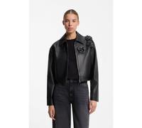 HUGO Chaqueta de piel sintética con detalles florales - StyleAbare-1, 50568513 Negro 42