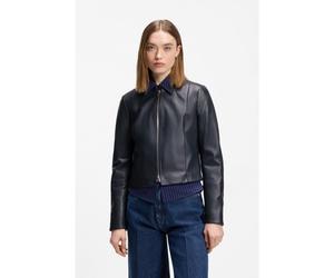 HUGO Chaqueta de piel slim fit holgada con cuello alzado - StyleLasari, 50555743 Azul oscuro XS