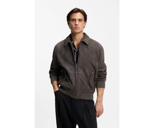 HUGO Chaqueta extra slim fit en ante suave - StyleLemai, 50556503 Gris oscuro L