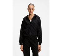 HUGO Chaqueta relaxed fit con capucha y estampado de logos flocados - StyleFLOKKY_JACKET, 50566669 Negro XL
