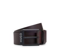 HUGO Cinturón de piel con hebilla negra mate con logo - StyleGelio-B_Sz40, 50503404 Marrón oscuro 100