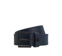 HUGO Cinturón de piel con logo apilado en la trabilla - StyleGiove-HU-GO-St_Sz35, 50522495 Azul oscuro 95