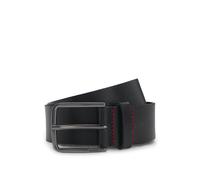HUGO Cinturón de piel grabado con hebilla de bronce industrial cepillado - StyleGerik-Lam_Sz35, 50548348 Negro 95