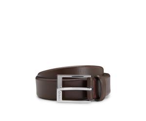 HUGO Cinturón de piel granulada con herrajes en tono plateado - StyleGellot_Sz35, 50541175 Marrón oscuro 105