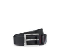 HUGO Cinturón de piel granulada con herrajes en tono plateado - StyleGellot_Sz35, 50541175 Negro 115