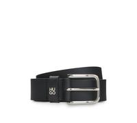HUGO Cinturón de piel italiana con borde de metal con logo apilado - StyleTina_HU-GO_Sz35, 50568483 Negro 90