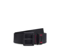 HUGO Cinturón de piel italiana con detalles de pespuntes rojos en la trabilla - StyleGebbol-REDst_Sz35, 50558777 Negro 115