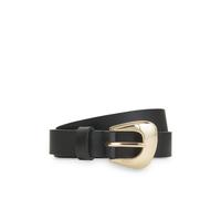 HUGO Cinturón de piel italiana con hebilla angular en tono dorado - StylePrisci_Sz25, 50572927 Negro 80